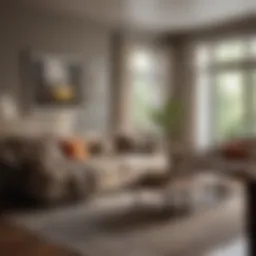 Warm and inviting living room with soft textiles