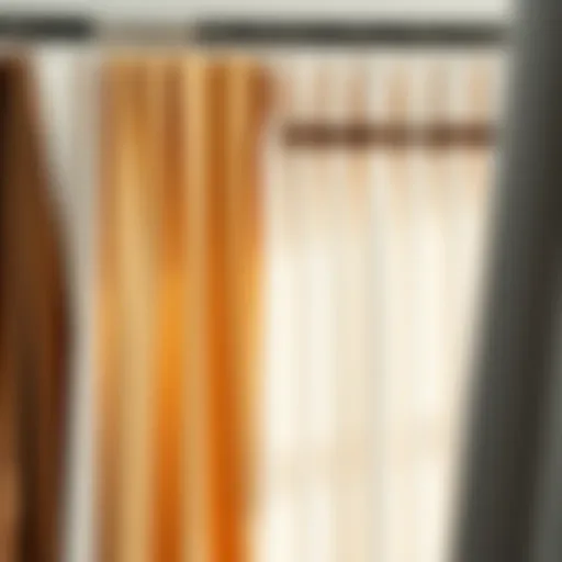 Diverse Curtain Widths Display Variety of curtain widths displayed on a rack