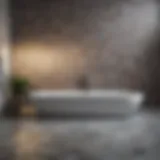Elegant geometric decorative tiles in a modern bathroom