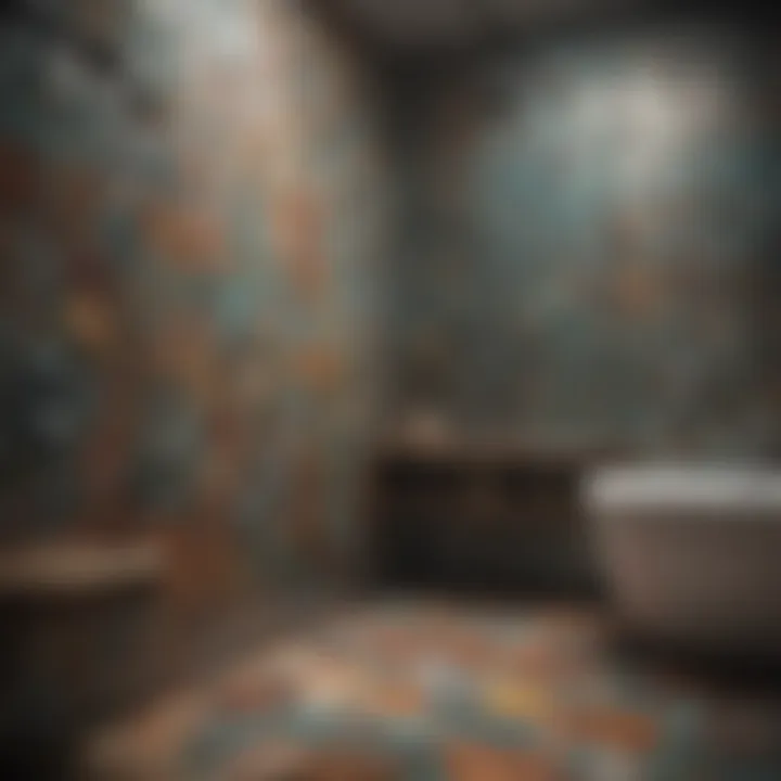 Vibrant mosaic tiles adding character to a shower space