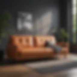 Modern sofa bed with a sleek design and minimalist aesthetics