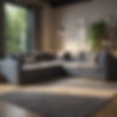 Stylish sectional sofa bed in a contemporary living room setting