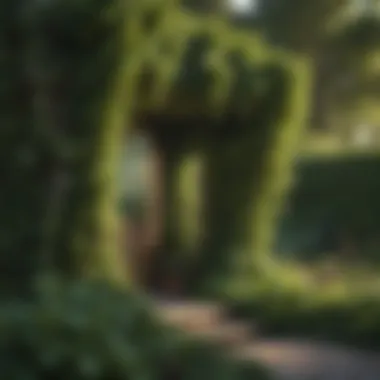 Diverse Garden Landscape with Climbing Vines Diverse landscape featuring various climbing vines