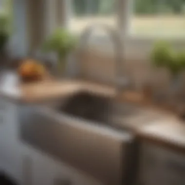 Luxurious farmhouse sink in a modern kitchen