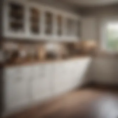 DIY project illustrating the transformation of kitchen cabinets