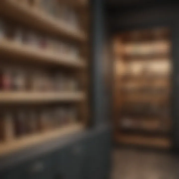 Various materials and finishes for full-length pantry cabinets