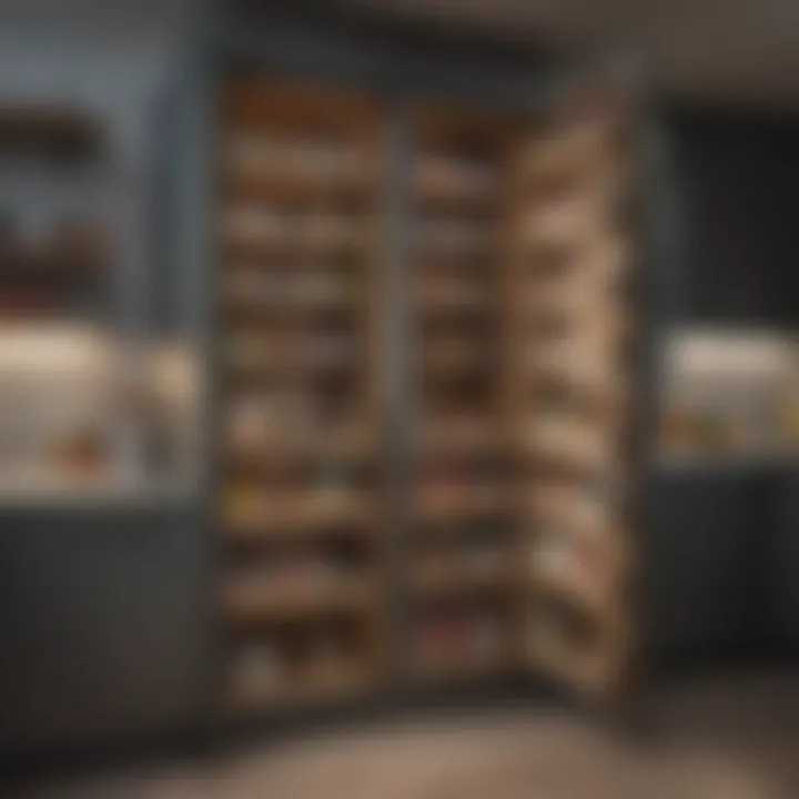 Stylish full-length pantry cabinet within a modern kitchen setting