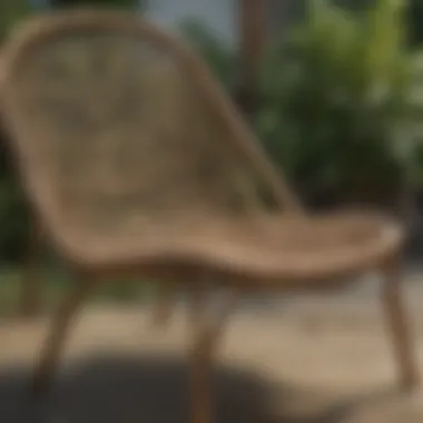 Diverse Garden Furniture Materials A close-up view of various materials used in garden furniture, including wood, metal, and wicker.
