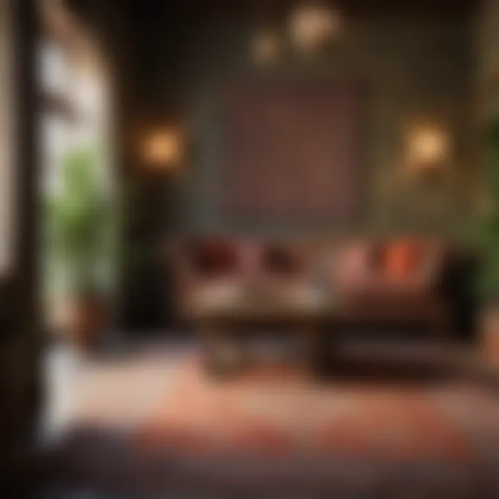 Exotic Indian interior highlighting intricate patterns and rich textiles