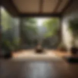 Elegant Japanese living space adorned with minimalistic decor and natural elements