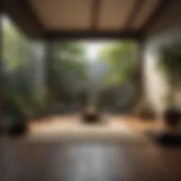 Elegant Japanese living space adorned with minimalistic decor and natural elements