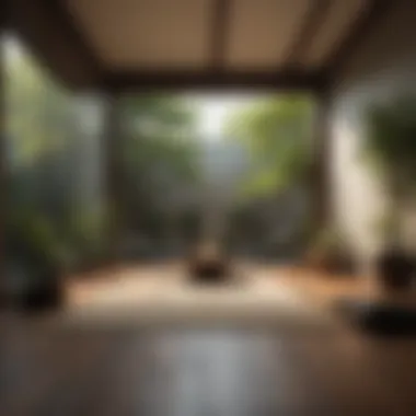 Elegant Japanese living space adorned with minimalistic decor and natural elements