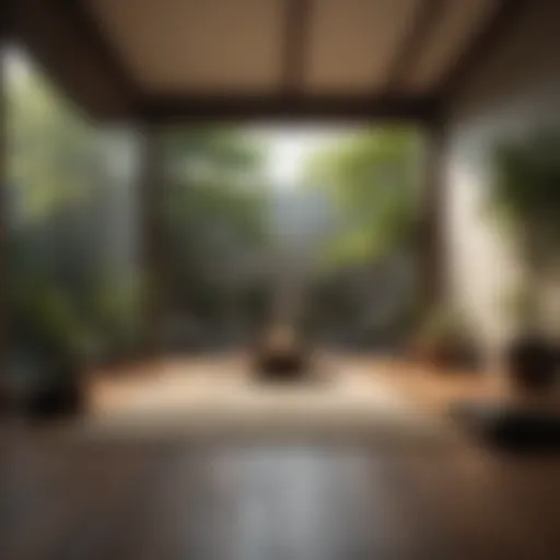 Elegant Japanese living space adorned with minimalistic decor and natural elements