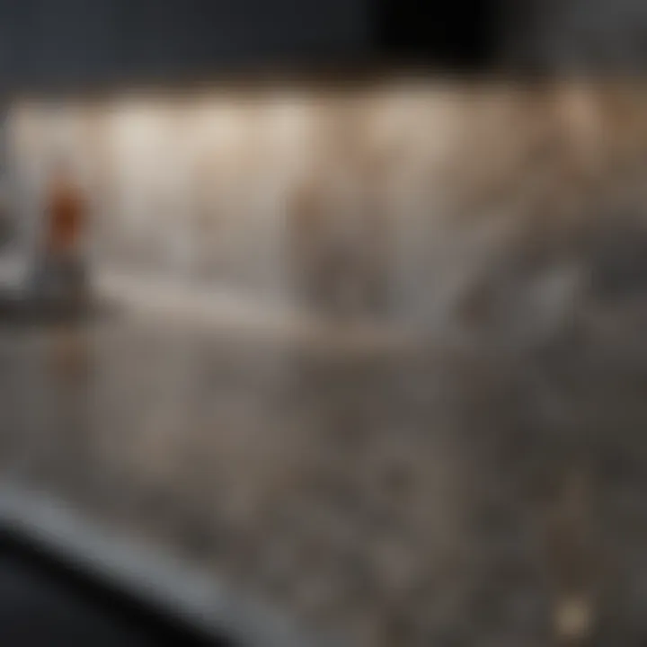 Elegant granite surface with a stylish backsplash