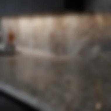 Elegant Granite Surface Elegant granite surface with a stylish backsplash