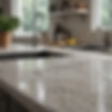 Durable Quartz Countertop Close-up of a quartz countertop showcasing its durability