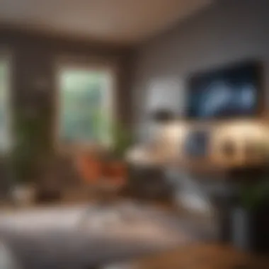 Technology Integration in Home Office Integration of technology in a stylish home office