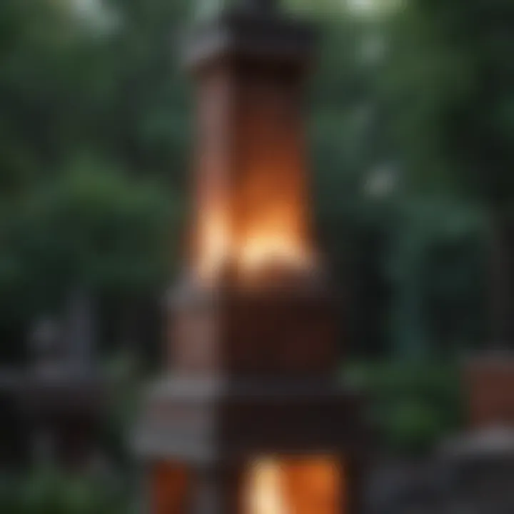 A beautifully designed outdoor chimney featuring unique architectural elements