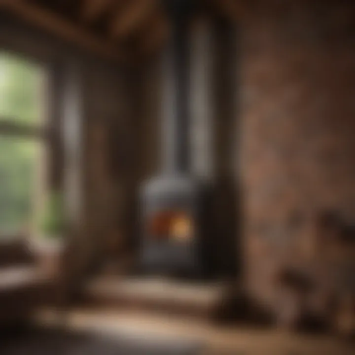 A rustic chimney made from reclaimed materials enhancing a modern home