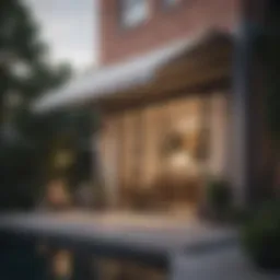 Contemporary small awning design in a minimalist outdoor setting