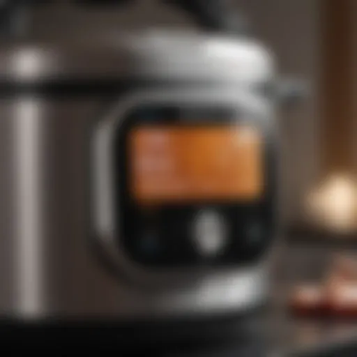 Close-up view of the Instant Pot Special Edition control panel highlighting its unique features
