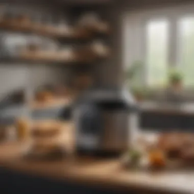 Interior Layout and Accessories of the Vortex Pro Interior layout of the Instant Pot Vortex Pro with various cooking accessories