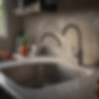 Maintenance Tips for Kitchen Sink Tiles A well-maintained kitchen sink with polished tiles and accessories