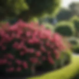 Vibrant flowering shrubs in a well-designed garden