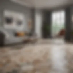 Showcase of LVT patterned tiles in a modern living space
