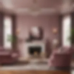 Elegant living room painted in Mauve Behr Paint showcasing its versatility