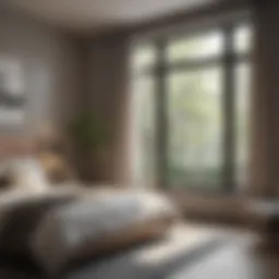 Elegant modern bedroom window design showcasing natural light