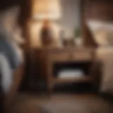 Elegant wooden nightstand set in a cozy bedroom setting