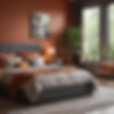 Cozy Bedroom Highlighting 'No More Drama' Color Cozy bedroom designed with 'No More Drama' as the primary color