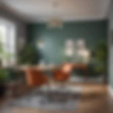 Stylish Office with 'No More Drama' Paint Stylish office space incorporating 'No More Drama' paint for a serene atmosphere
