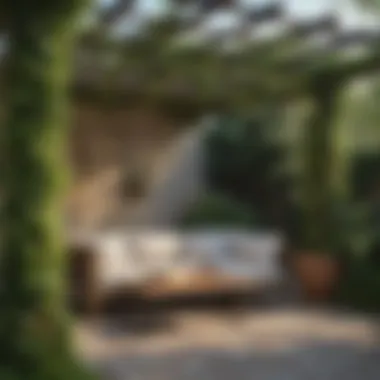 Natural Greenery as Pergola Shade Natural foliage providing shade within a pergola
