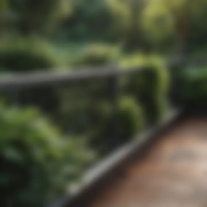 Lush greenery integrated with railing for natural privacy