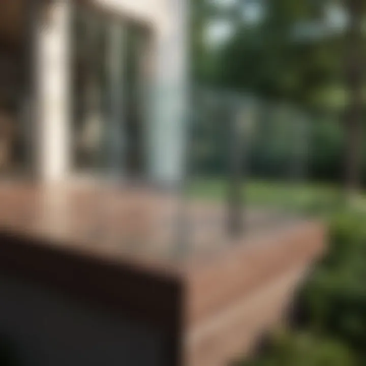 Stylish glass panel railing adding modern flair