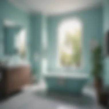 Tranquil Aqua Bathroom A serene bathroom painted in soft aqua, showcasing a tranquil ambiance.