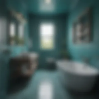 Energetic Teal Bathroom A vibrant bathroom with teal accents, creating an energetic and refreshing atmosphere.