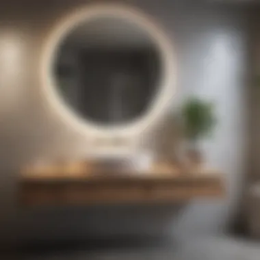 Modern bathroom featuring a stylish solid surface countertop