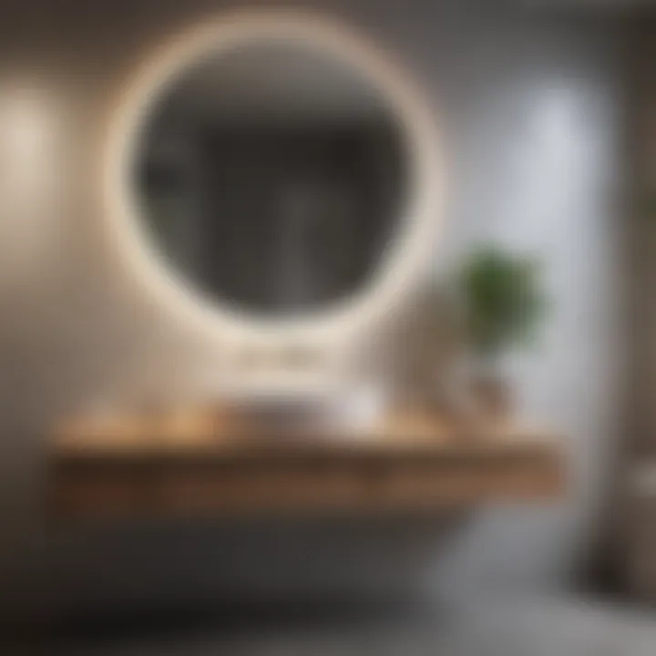 Modern bathroom featuring a stylish solid surface countertop