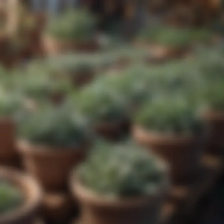 A collection of various sage types displayed in a market
