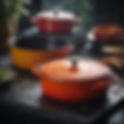 Elegant Staub cookware with vibrant colors