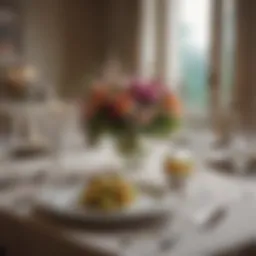 Elegant table setting with floral centerpiece
