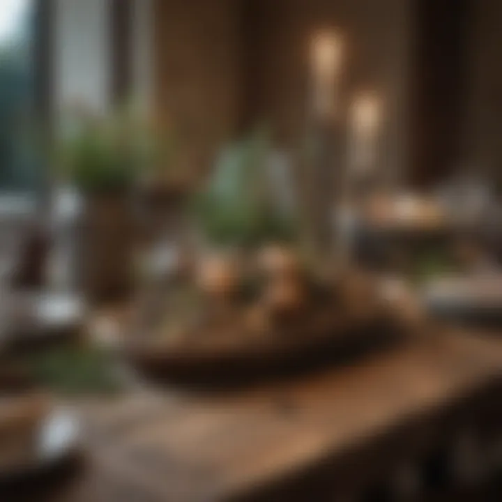 Rustic tablescape featuring natural materials