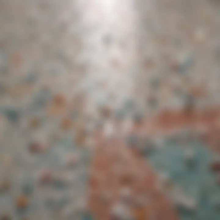 Close-up view of terrazzo materials highlighting color variations