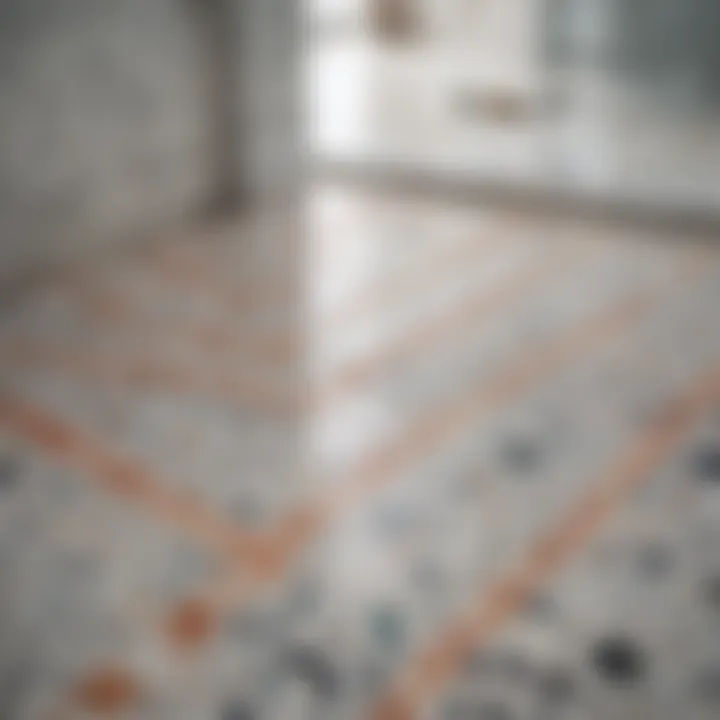 Stunning terrazzo bathroom floor design showcasing intricate patterns