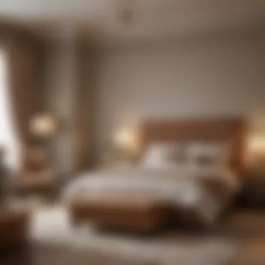 Chic Bedroom Design with Light Brown Furniture Chic bedroom design showcasing light brown furniture and harmonious color palette.
