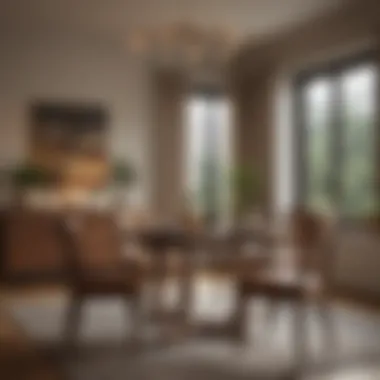 Stylish Dining Set Featuring Light Brown Furniture Stylish light brown dining set complemented by tasteful decor.