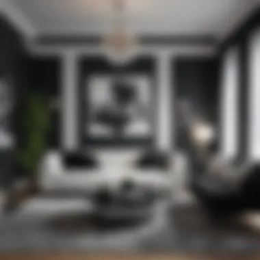 Chic Black and White Living Space Elegant black and white living room